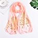 High-end Beauty Veil Gold Stamping Peacock Pattern Candy Color Elegant Women's Silk Scarf Gift Customization_voghion.com