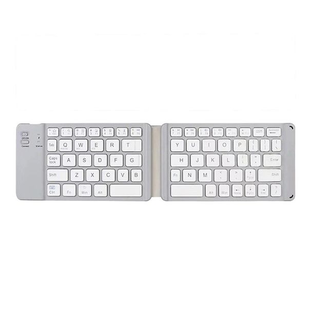 Teclado Bluetooth dobrável para iPad, celular, tablet, notebook, portátil, escritório, mini teclado sem fio, armazenamento, três sistemas, universal_voghion.com