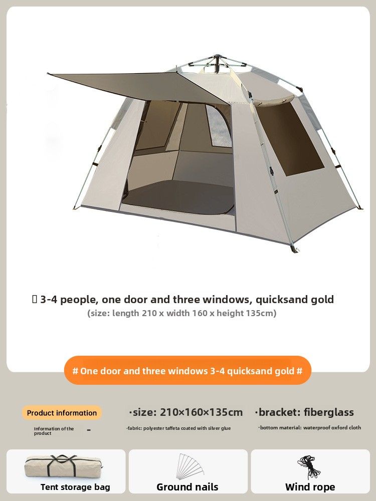 Outdoor Folding Automatic Rainproof Hexagonal Thickened Camping Equipment Park Picnic Tent_voghion.com