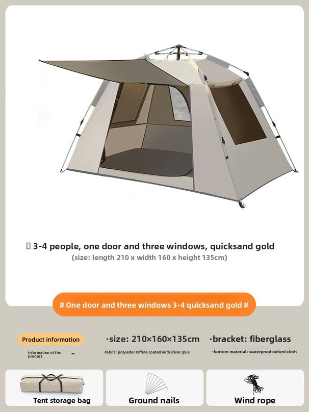 Outdoor Folding Automatic Rainproof Hexagonal Thickened Camping Equipment Park Picnic Tent_voghion.com