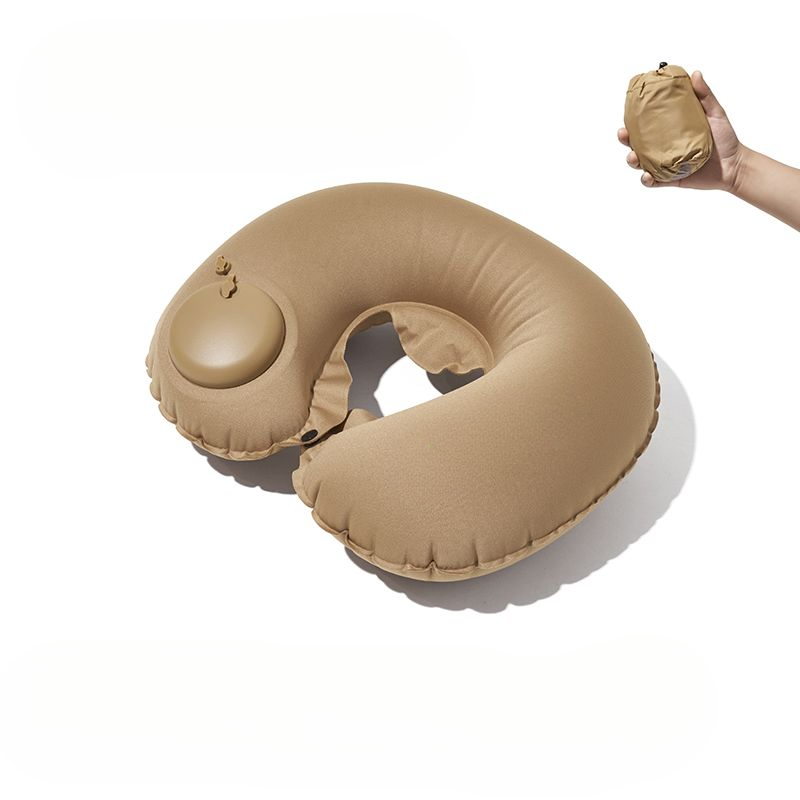 Mugod Inflatable U-Shaped For Outdoor Camping Travel Comfortable Soft Car Nap Pillow Neck Protection Squeeze Type_voghion.com