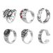New Personality For Men, Ins Punk Skull Head Ghost Claw Number 8 Poker 6-Piece Set Index Finger Ring_voghion.com