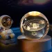 Globe terrestre en cristal 3D, système solaire, galaxie, décoration d'intérieur, accessoires de table_voghion.com