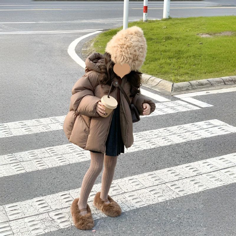 Korean version clohing, children's medium o long down wesern-syle hickened women's baby jacke, winer coon_voghion.com