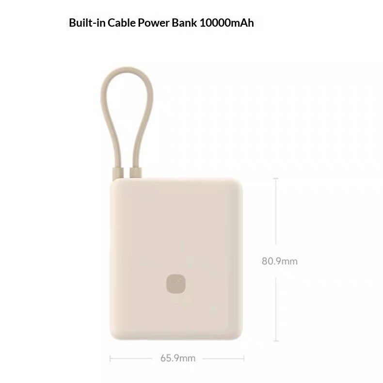 Xiaomi Mijia com cabo integrado, bateria externa de 10000mAh e 33W, certificada 3C - Ideal para presentear._voghion.com