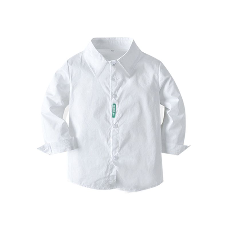 Frühlings- und Herbst-Kinderhemd, europäisches und amerikanisches weißes Hemdkleid für Jungen mit langärmeligem Gentleman-Hemd_voghion.com