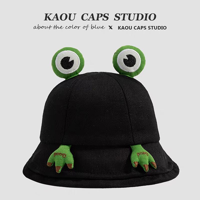 Hot Sale Personalized Cute Wind Green Frog Women's Spring/Summer Sunshade Fisherman Children's Sunscreen Parent Child Hat_voghion.com