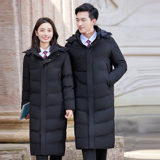 "Knee-Length Professional Cotton Coat – Unisex Winter Workwear For Property & Hospitality Staff"_voghion.com