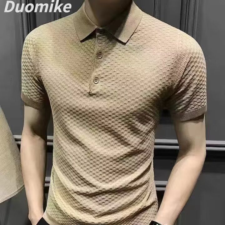 T-shirt estiva a maniche corte in maglia sottile slim fit 2025d, alla moda, girocollo a righe_voghion.com