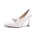 Stiletto Französisch High Heels Frauen Spitz Einzelne Schuhe 2025 Herbst Neue Design Gefühl Nische Weiß Tiefe Mund Loafers_voghion.com