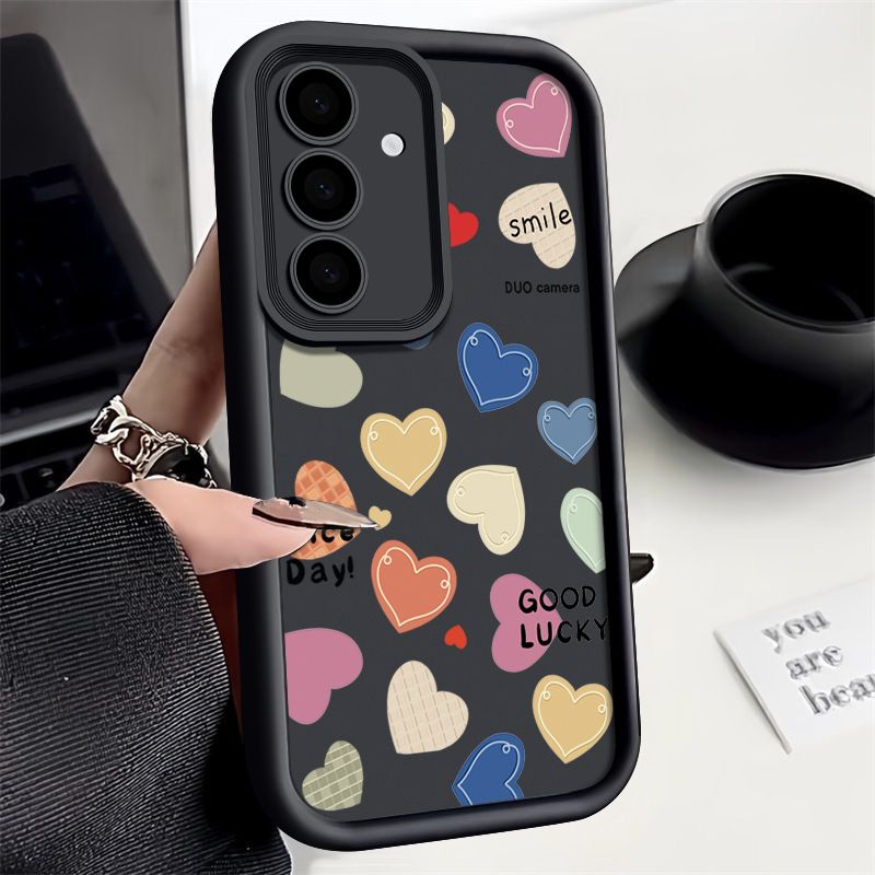 Weiche TPU-Hülle mit Liebesherzen für Samsung Galaxy A56 A55 A16 A53 A15 A35 A25 A54 5G S25 S22 S23 S24 Ultra S21 S23 S24 FE Telefonabdeckung_voghion.com