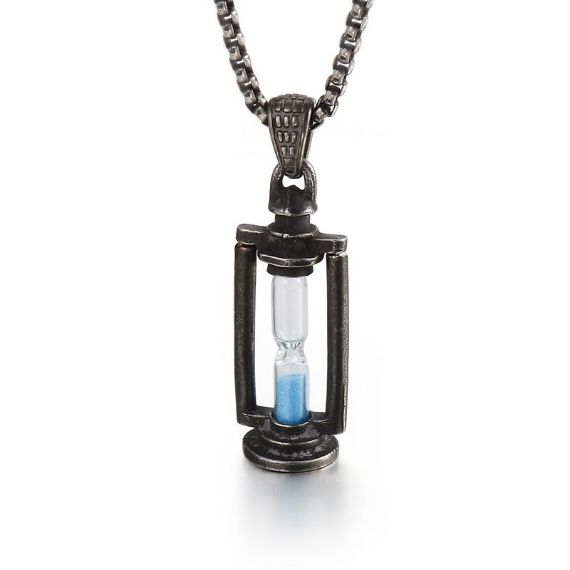 Men's Jewelry Fashion New Accessories Retro Creative Personality Lamp Hourglass Men's Stainless Steel Pendant Pendant_voghion.com