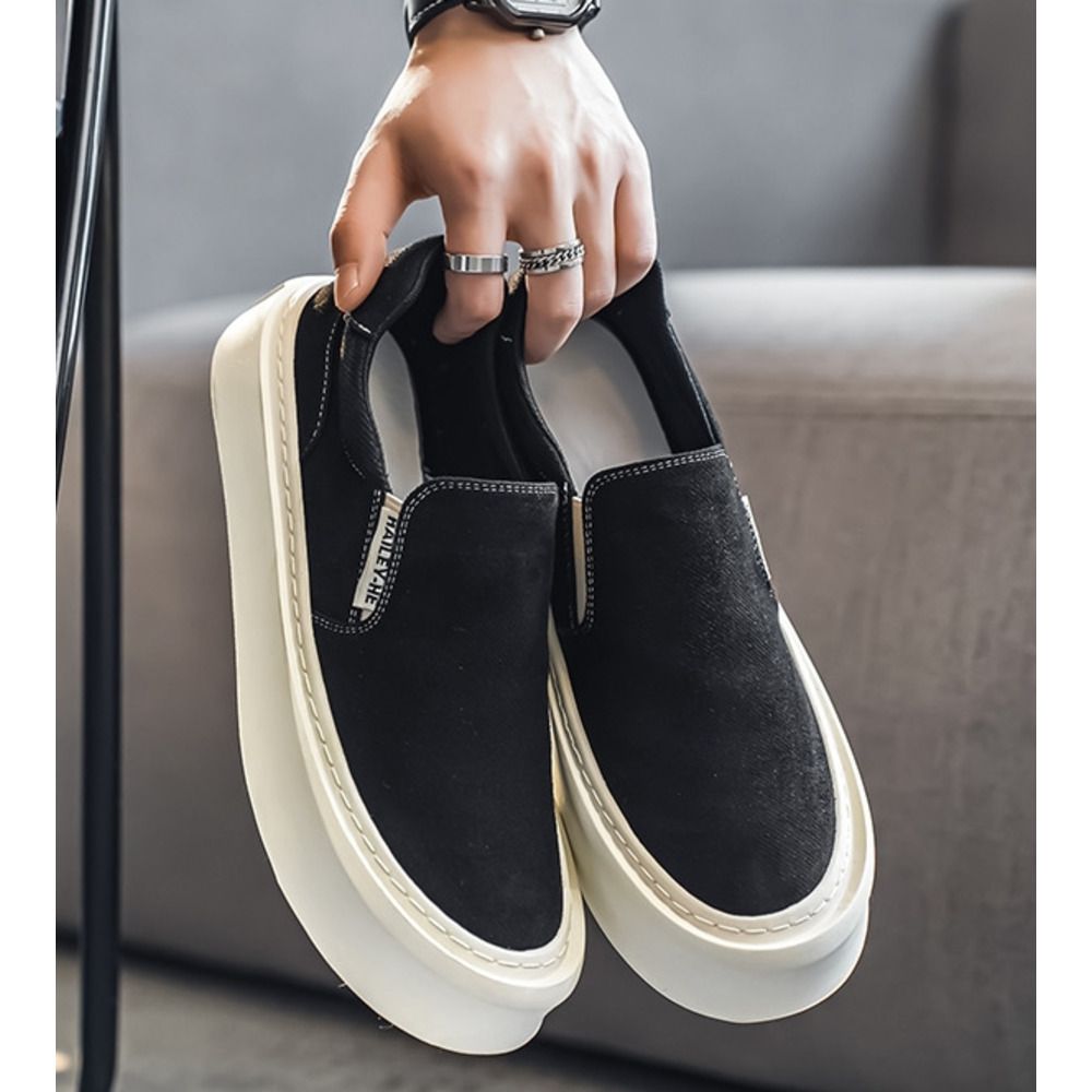 Sügisest hingavast lõuendist meestekingad, Suurbritannia rahvuslikus stiilis, millel on libisevad mokassiinid ja Korea versioon hingavast lõuendist meeste kingad_voghion.com