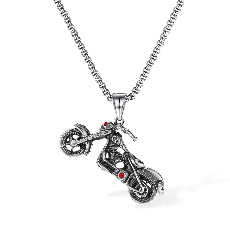 Men's Jewelry Personality Necklace Stainless Steel Hip Hop Trend Punk Style Motorcycle Titanium Steel Necklace_voghion.com