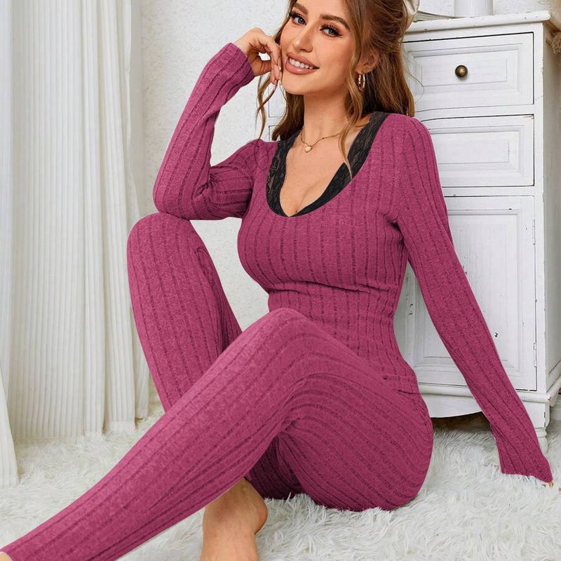 Xiyin Autumn/Winter Long sleeved Pants Women's Pajamas Home Clothes Set_voghion.com