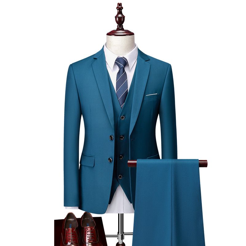 Men's Clothing Double Button Suit Suit For Men Slim Wedding Groom Business Casual Suit For Men_voghion.com