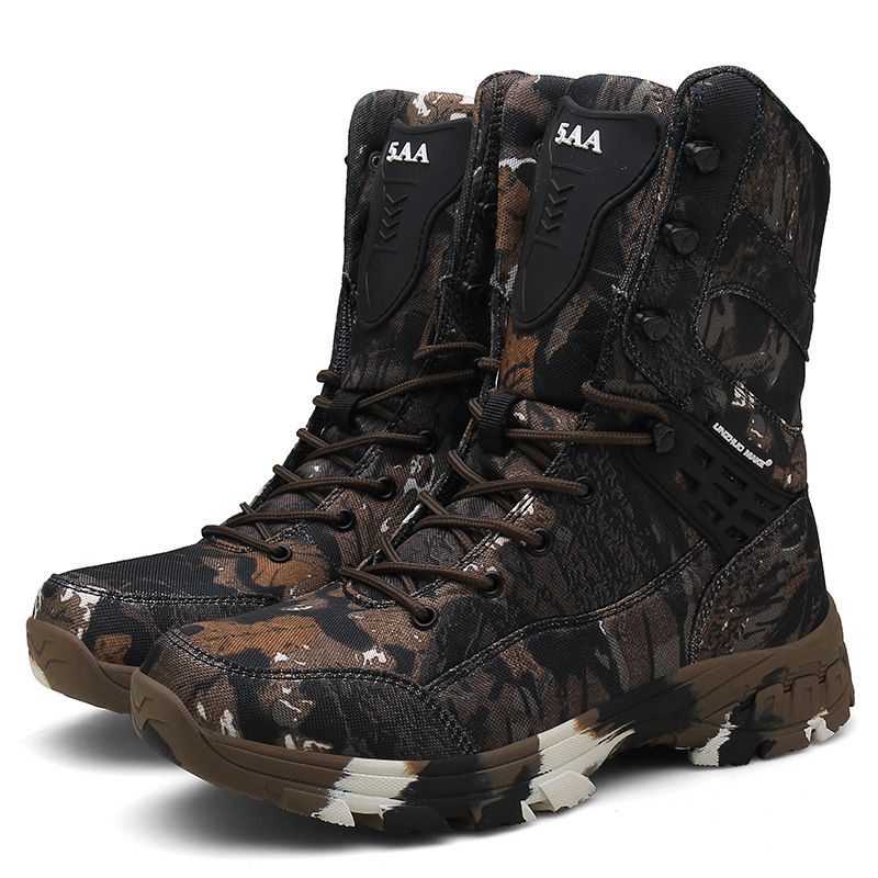 Botas táticas de cano alto camufladas, botas de caminhada plus size, botas de combate, botas de campo_voghion.com