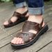 Sommer Sandalen Echtes Leder Rutschfeste Hausschuhe Outdoor Dicke Sohlen Strand Schuhe Comfor Weiche Männer Alias_voghion.com