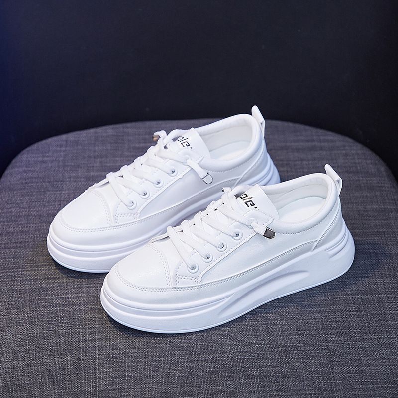 White For Women, Spring 2025 New Breathable Student Korean Version Height Increasing Sponge Cake, Casual D08 Board_voghion.com