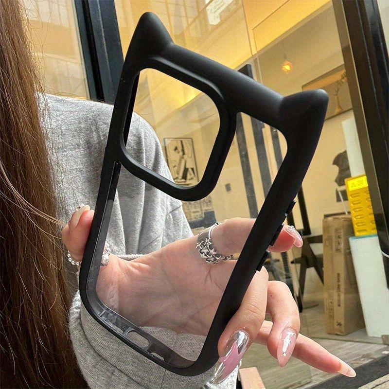 Kassikõrvad sobivad 15. mudelile mobiiltelefoni ümbris 14promax uus 13 armas 12 läbipaistev 15pro kukkumiskindel 14pro kaitseümbris silikoon_voghion.com