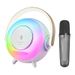 Wireless Charging Bluetooth Speaker With Microphone & LED Night Light - Desktop Karaoke Speaker For Home Use_voghion.com