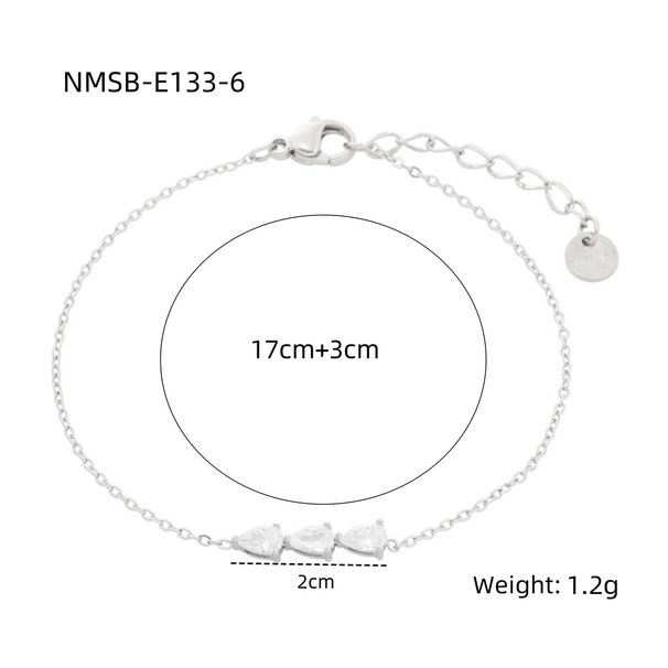 Nuovo braccialetto in acciaio al titanio con zirconi a goccia d'acqua, moda femminile, semplice, colore, personalità, versatile, gioielli in acciaio inossidabile_voghion.com