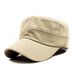 New Classic Plain Vintage Army Military Cadet Style Cotton Cap Hat Adjustable_voghion.com