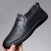 Nuevos mocasines casuales de piel con suela blanda, modernos y versátiles, sin cordones, para hombre._voghion.com