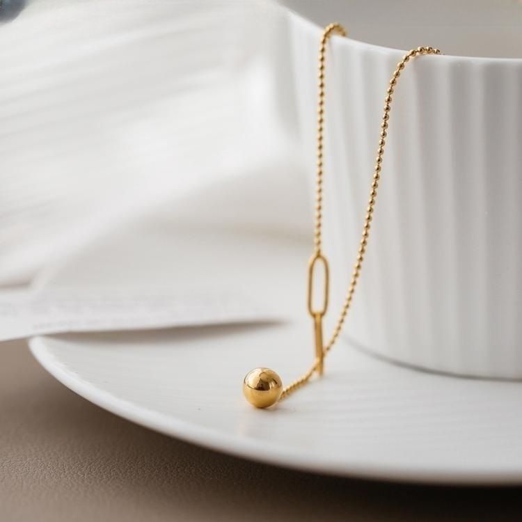 Advanced Design, Exquisite Tassel Splicing, Pull-out Ball Necklace, Women's Summer Short Style, Collarbone Chain, Niche_voghion.com