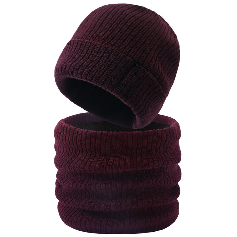 Cappello in lana lavorato a maglia, spesso e morbido, composto da due pezzi, avvolto in una sciarpa Tessa, set di cappelli da esterno_voghion.com