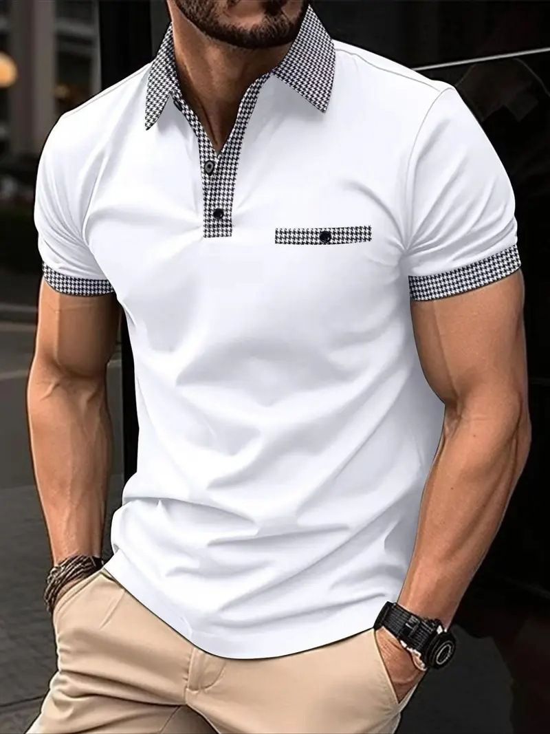 Men's Clothing Summer Fashion 3D Digital Printing Lapel Loose Casual Short Sleeved Button Polo Shirt_voghion.com