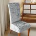 Premium Elastic Velvet Chair Cover - Gold Diamond Pattern For High Back Dining Chairs (Luxury Home & Hotel Use)_voghion.com