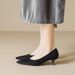 Schwarze Pendler-Arbeitsschuhe, leichter Mund, Stiletto-Einzelschuhe, weiche Sohle, Katzenabsatz, Temperament, High Heels für Damen_voghion.com