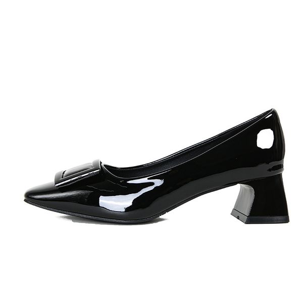 Grape Mom Studiolee ~ Klassieke knoop Dikke, zachte stijl Vierkante kop en elegante enkele schoenen met hoge hak Lente_voghion.com