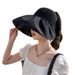Korean version of new women's knitted mesh bow, empty top protection hat, summer sequin large brim sun hat_voghion.com
