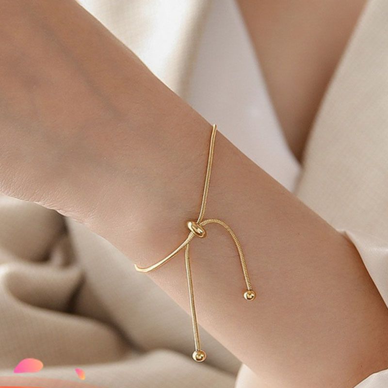Bracelet simple en titane et perles de style coréen pour femme, double couche, en acier inoxydable cubain, avec cœur, étoile et lune_voghion.com