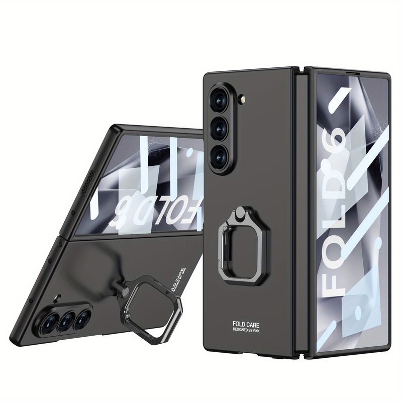 For Samsung Zfold6 Mobile Phone Case Ultra-Thin Shell Film Integrated Folding Screen Protective Cover Ring Bracket New_voghion.com