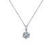 Sterling silver necklace for women 1 carat moissanite classic six claw pendant necklace diamond clavicle_voghion.com