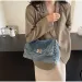 Anti-fading Denim Lock Underarm Large Capacity Tote Shoulder Messenger Fashionable Versatile Canvas Bag 250318_voghion.com