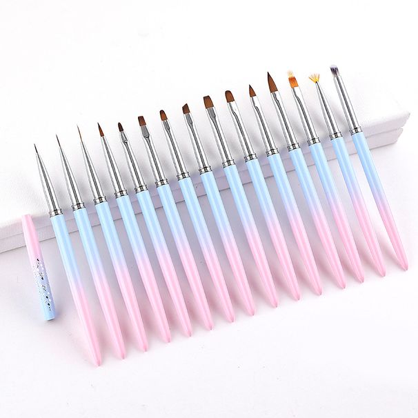 15Pc Nail Art Stripe Liner Brush 3D Tips Manicure Pull Line Smudge Phototherapy Drawing Pen UV Gel Brushes Painting Tool_voghion.com