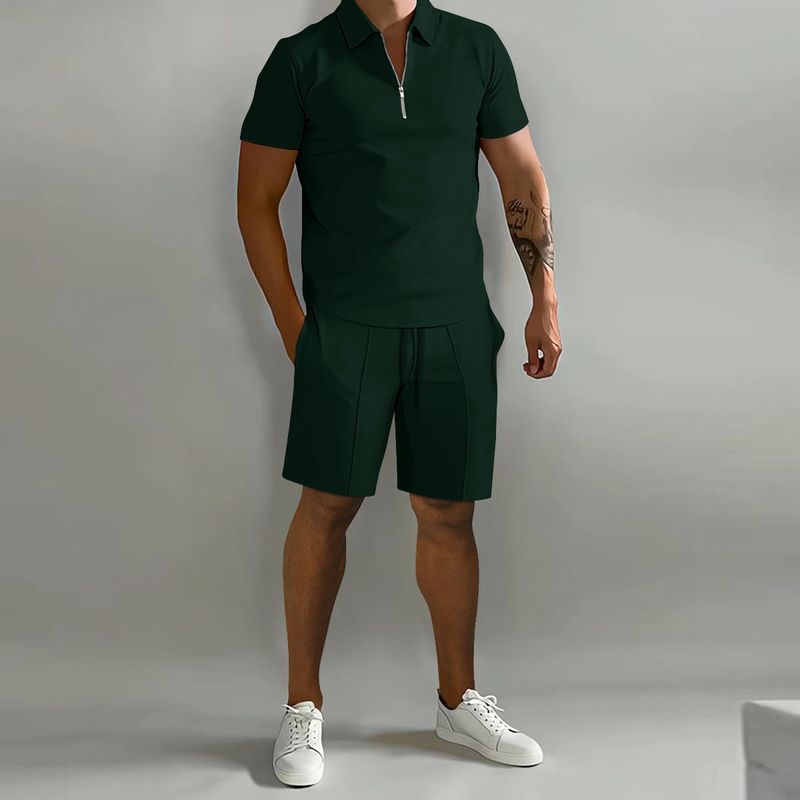 2024 Sommer Herren Polo Casual Lose Kurzarm Shorts Sport Set_voghion.com