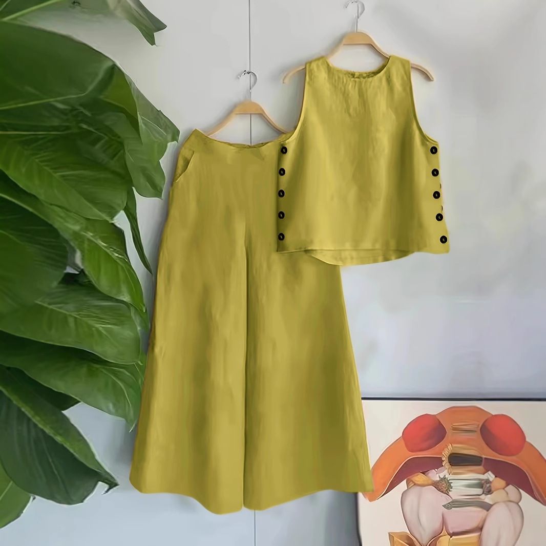 Kadın Giyim Sıcak Satış Yazlık Giysiler Kadınlar İçin Yeni Niş Tasarım Yelek Kısa Kollu Sıcak Tam Set_voghion.com