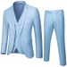 Men's business casual wedding groom's dress, vest, suit, solid color three piece set_voghion.com