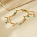 Niche Stainless Steel Plated Natural Turquoise Pendant Mini Shell Tassel Double Layer Anklet For Women_voghion.com