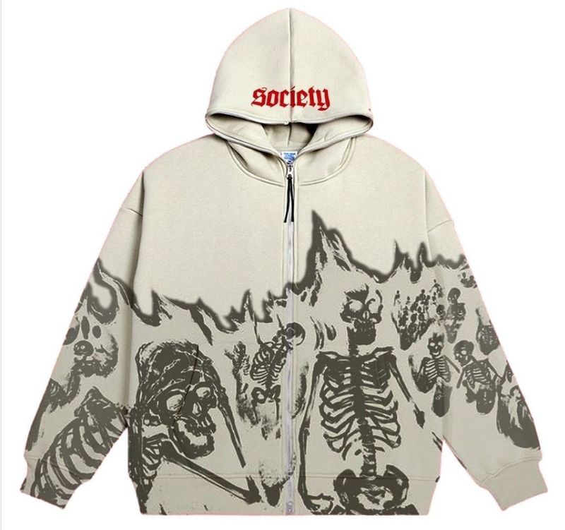 Herrenbekleidung Y2K Millennium Style Rundhals-Skelettpullover Paarstil Herbst und Winter Neue Langarm-Totenkopfjacke_voghion.com
