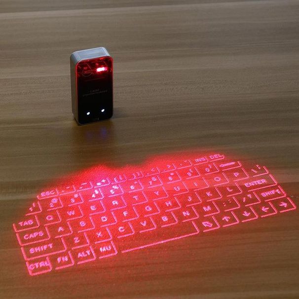 KLWEnglish QWERTY Wireless bluetooth Virtual Laser Phone keyboard Projector Mini Keyboard Portable for Computer Phone Pad Laptop_voghion.com