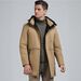 Giacca invernale imbottita con cappuccio da uomo - Cappotto lungo foderato in caldo pile con chiusura a zip, taglie comode per il freddo_voghion.com