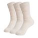 Ecru Crew Socks 3 Pairs Breathable Cotton Socks Shoe Size 5 To 10_voghion.com