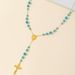 Bunte Perle Religiöse Totem Kreuz Türkis Doppelseitige Anhänger Halskette Schmuck_voghion.com