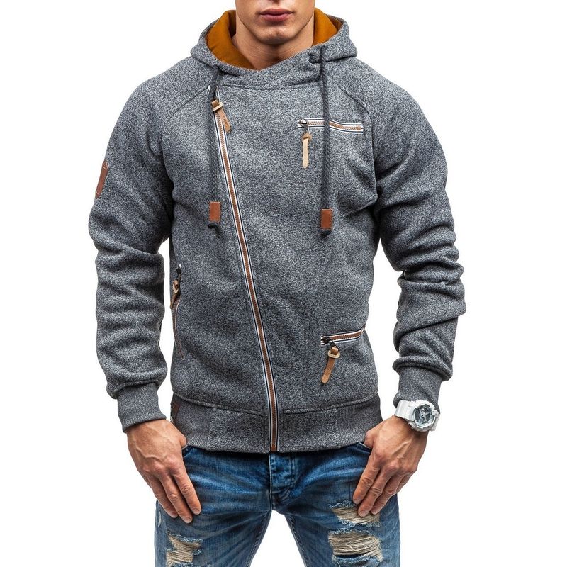  Felpa con cappuccio da uomo Felpa in flanella con filato di fiori cationici con cerniera laterale personalizzata_voghion.com